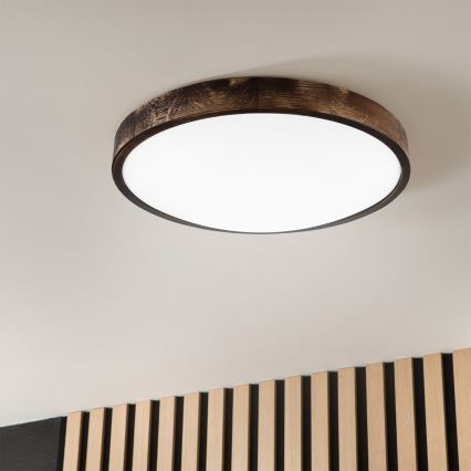 Brilagi - LED stropna svjetiljka CARVALHO SLIM SMOKEY LED/36W/230V hrast promjer 47,5 cm