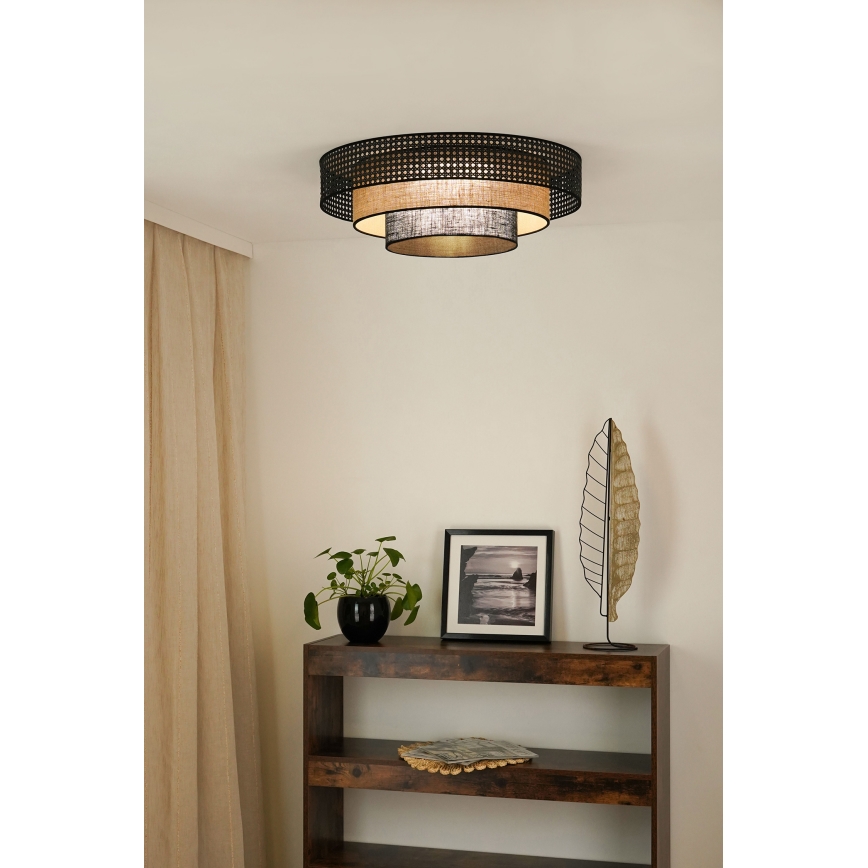 Brilagi - LED Stropna svjetiljka DAKOTA LUNETA LED/12W/230V pr. 60 cm 3000K/4000K/6400K crna/bež