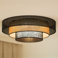 BRILAGI - LED stropna svjetiljka DAKOTA LUNETA LED/12W/230V promjer 60 cm 3000K/4000K/6400K crna/ratan