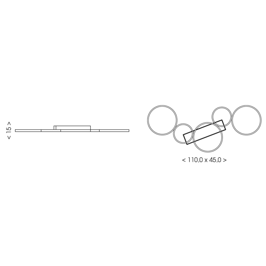 Brilagi - LED stropna svjetiljka ECHO LED/60W/230V 4000K 45x110 cm crna