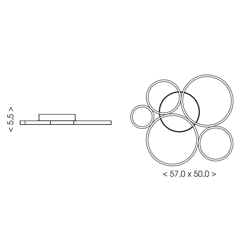 Brilagi - LED stropna svjetiljka ECHO LED/60W/230V 4000K 50x57 cm crna
