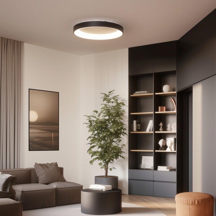 Brilagi - Prigušivo LED stropno svjetlo FALCON II LED/99W/230V 3000-6500K, promjer 60 cm, crno, s daljinskim upravljačem