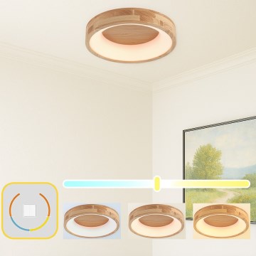 Brilagi - LED stropna svjetiljka FALCON WOOD LED/30W/230V 3000/4000/6000K Ø 45 cm drvo