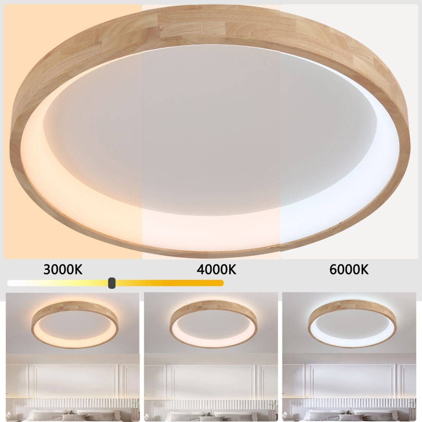 Brilagi - LED stropna svjetiljka FALCON WOOD LED/60W/230V 3000/4000/6000K Ø 80 cm drvena