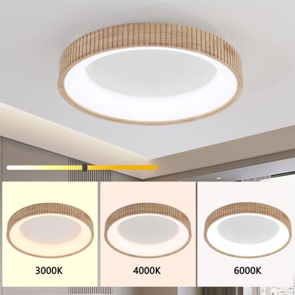 Brilagi - LED stropna svjetiljka FALCON WOOD MODERN LED/40W/230V 3000/4000/6000K promjer 60 cm drvena