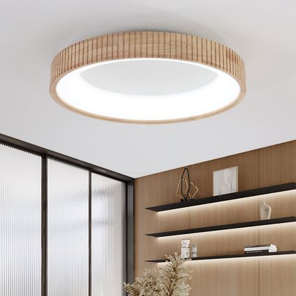 Brilagi - LED stropna svjetiljka FALCON WOOD MODERN LED/40W/230V 3000/4000/6000K promjer 60 cm drvena