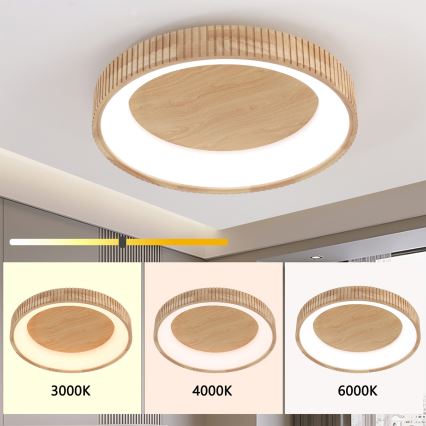 Brilagi - LED stropna svjetiljka FALCON WOOD MODERN LED/40W/230V 3000/4000/6000K promjer 60 cm, drvena