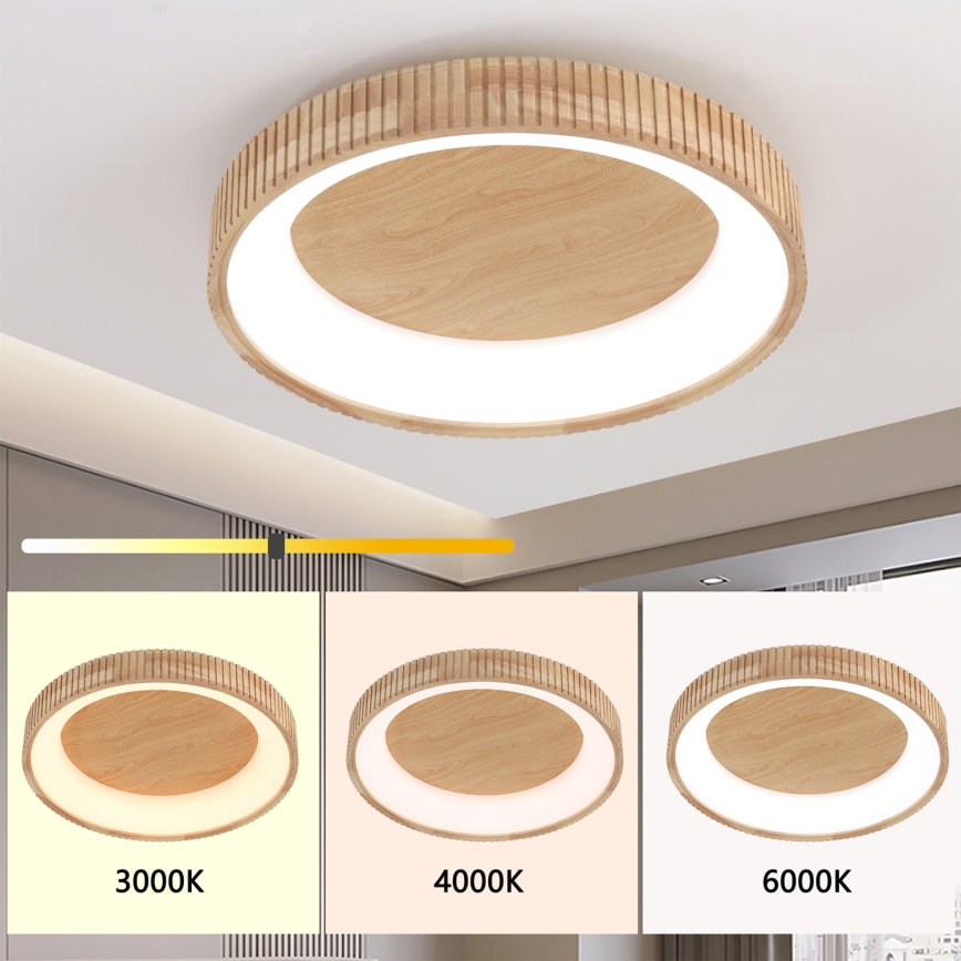 Brilagi - LED stropna svjetiljka FALCON WOOD MODERN LED/40W/230V 3000/4000/6000K promjer 60 cm, drvena