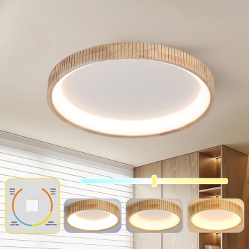Brilagi - LED stropna svjetiljka FALCON WOOD MODERN LED/60W/230V 3000/4000/6000K promjer 80 cm drvo