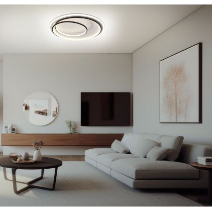 Brilagi - stropna LED svjetiljka s mogućnošću prigušivanja FLARE LED/38W/230V 3000-6000K promjer 48 cm crna/bijela + daljinski upravljač