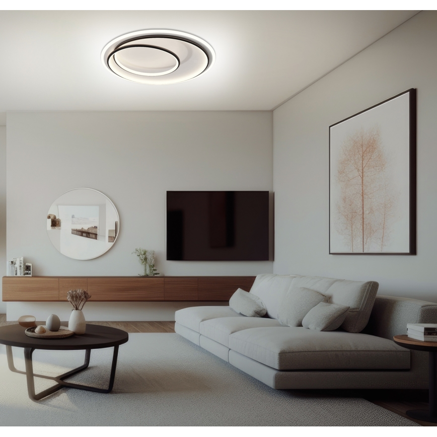 Brilagi - stropna LED svjetiljka s mogućnošću prigušivanja FLARE LED/38W/230V 3000-6000K promjer 48 cm crna/bijela + daljinski upravljač