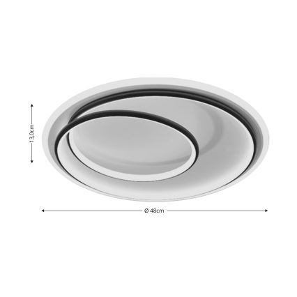 Brilagi - stropna LED svjetiljka s mogućnošću prigušivanja FLARE LED/38W/230V 3000-6000K promjer 48 cm crna/bijela + daljinski upravljač