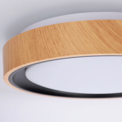 Brilagi - LED stropna svjetiljka FLOCO LED/24W/230V Ø 30 cm drveni dekor/crna
