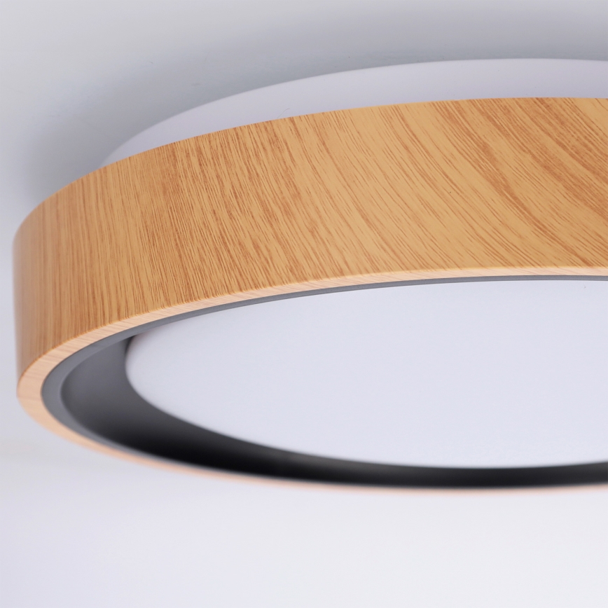 Brilagi - LED stropna svjetiljka FLOCO LED/24W/230V Ø 30 cm drveni dekor/crna