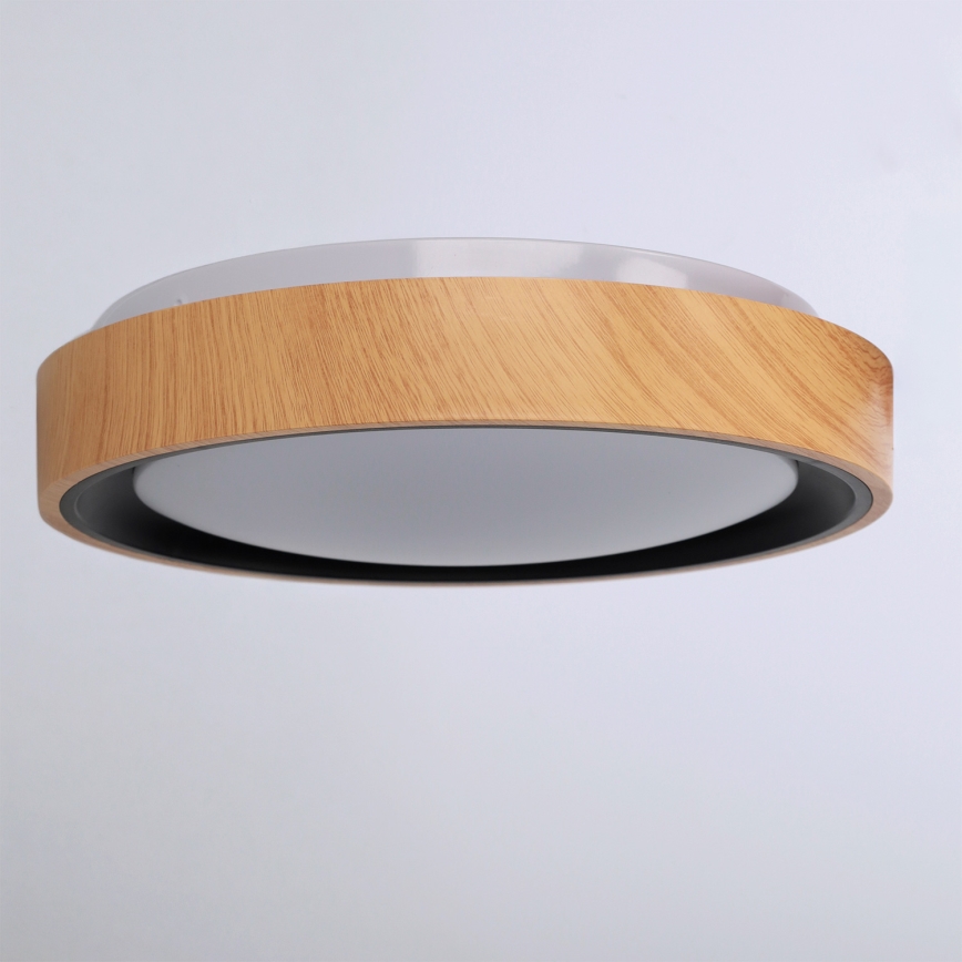 Brilagi - LED stropna svjetiljka FLOCO LED/24W/230V Ø 30 cm drveni dekor/crna
