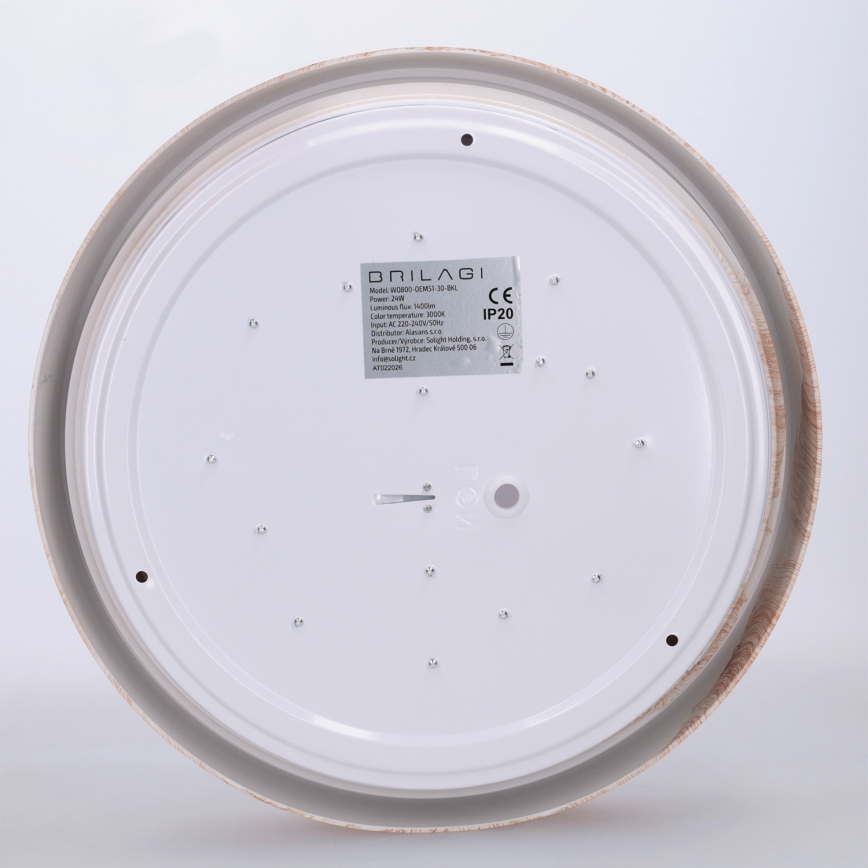 Brilagi - LED stropna svjetiljka FLOCO LED/24W/230V Ø 30 cm drveni dekor/crna