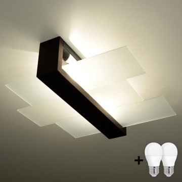 Brilagi -  LED Stropna svjetiljka HERA 2xE27/7,5W/230V wenge