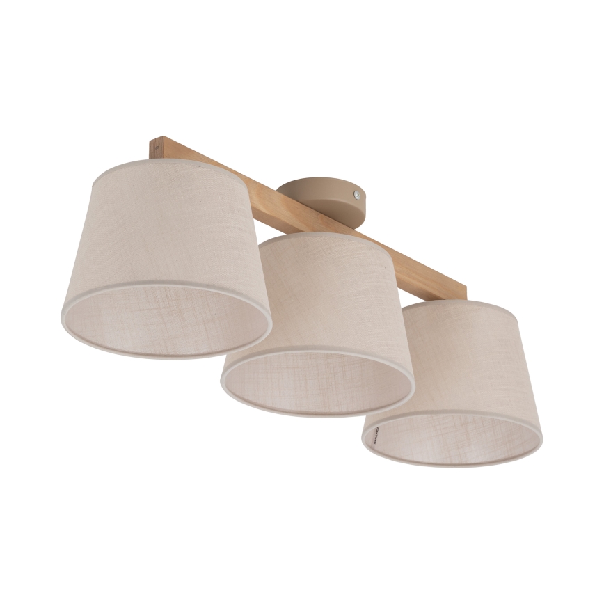 BRILAGI - LED stropna svjetiljka LATTE SABIA 3xE27/15W/230V borovina/bež