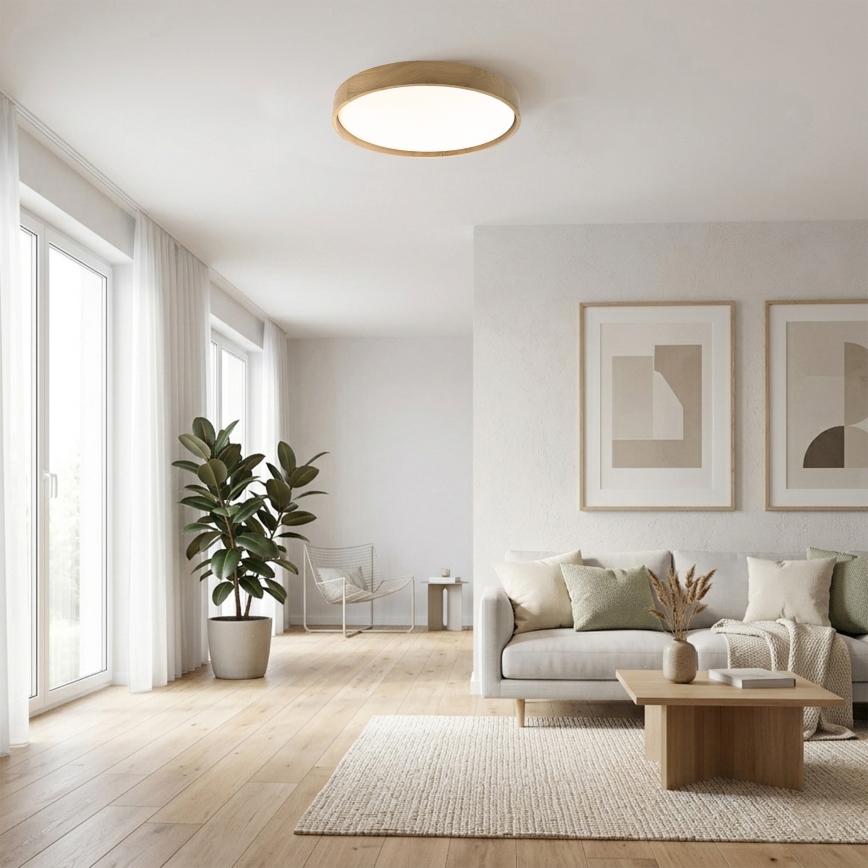 Brilagi - LED stropna svjetiljka MANAROLA PLAIN LED/36W/230V 3000K pr. 48 cm hrast