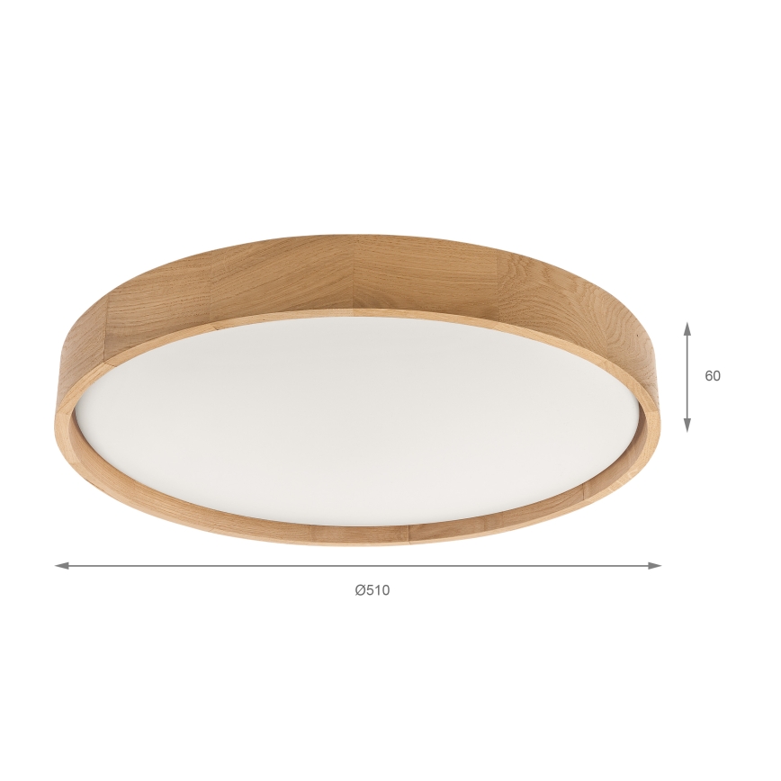 Brilagi - LED stropna svjetiljka MANAROLA PLAIN LED/36W/230V 3000K pr. 48 cm hrast