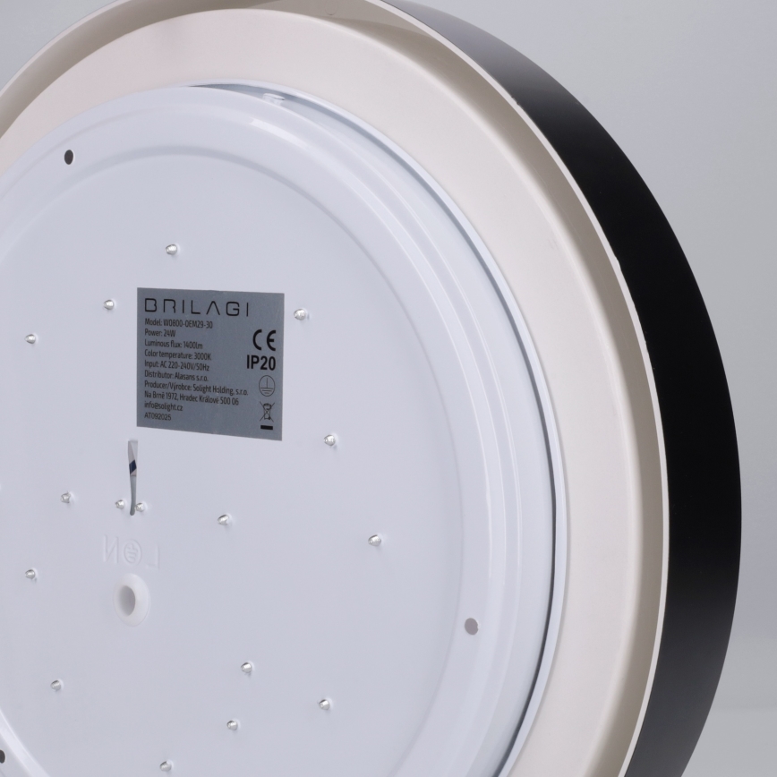 Brilagi - LED stropna svjetiljka MATTEO LED/24W/230V Ø 31 cm crna