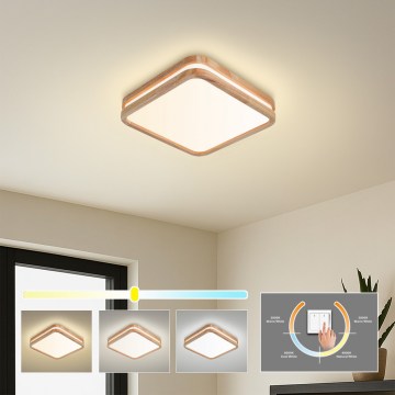 Brilagi - LED stropna svjetiljka MOLINA SQUARE LED/32W/230V 3000/4000/6000K hrast 30x30 cm