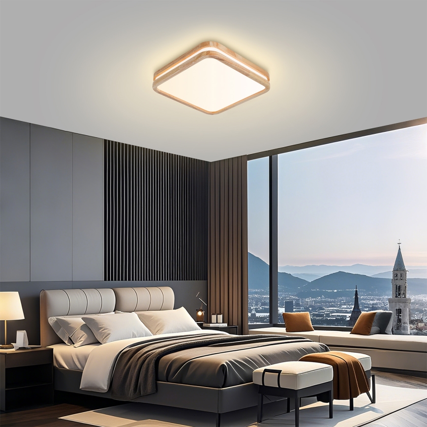 Brilagi - LED stropna svjetiljka MOLINA SQUARE LED/32W/230V 3000/4000/6000K hrast 30x30 cm