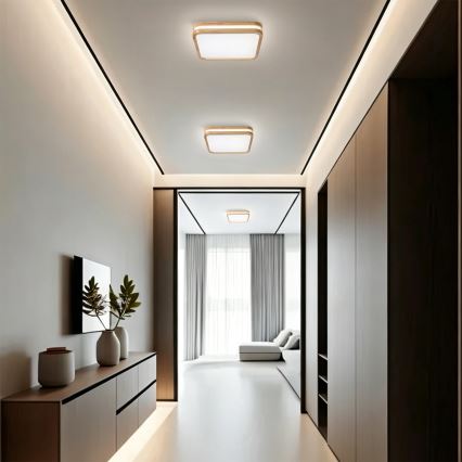 Brilagi - LED stropna svjetiljka MOLINA SQUARE LED/32W/230V 3000/4000/6000K hrast 30x30 cm
