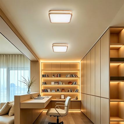 Brilagi - LED stropna svjetiljka MOLINA SQUARE LED/32W/230V 3000/4000/6000K hrast 30x30 cm