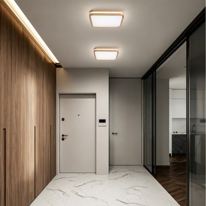 Brilagi - LED stropna svjetiljka MOLINA SQUARE LED/32W/230V 3000/4000/6000K hrast 30x30 cm