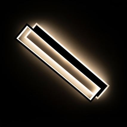 BRILAGI - LED prigušivo stropno svjetlo OUTLINE LED/66W/230V 3000-6000K 15x60 cm bijela/crna + daljinski upravljač