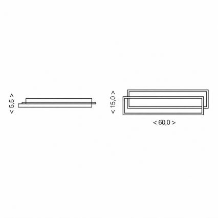 BRILAGI - LED prigušivo stropno svjetlo OUTLINE LED/66W/230V 3000-6000K 15x60 cm bijela/crna + daljinski upravljač