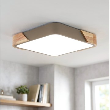 BRILAGI - LED stropna svjetiljka PILANA SQUARE LED/24W/230V hrast/bež 32x32 cm