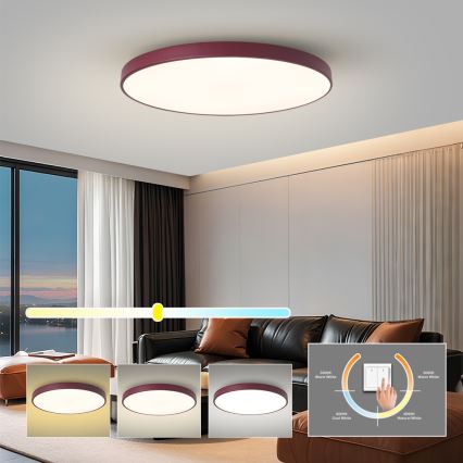 Brilagi - LED stropno svjetlo POOL LED/100W/230V 3000/4000/6000K Ø 80 cm bordo