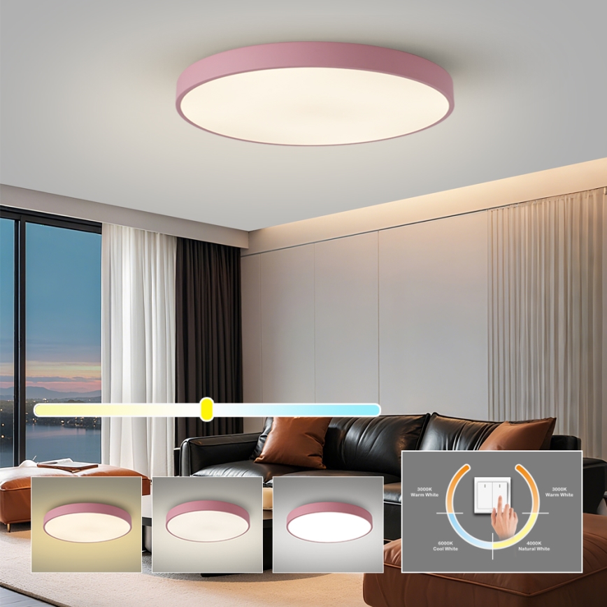 Brilagi - LED stropno svjetlo POOL LED/100W/230V 3000/4000/6000K Ø 80 cm ružičasto