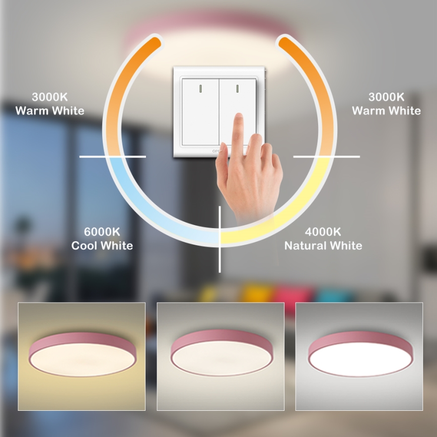 Brilagi - LED stropno svjetlo POOL LED/100W/230V 3000/4000/6000K Ø 80 cm ružičasto