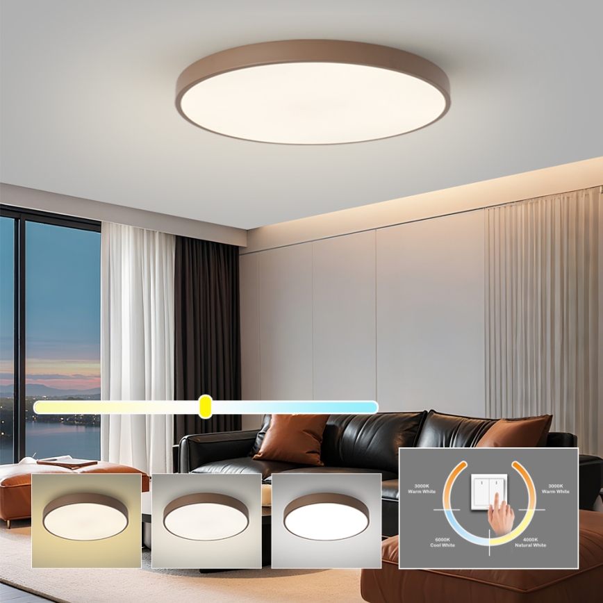 Brilagi - LED stropna svjetiljka POOL LED/100W/230V 3000/4000/6000K promjer 80 cm smeđa