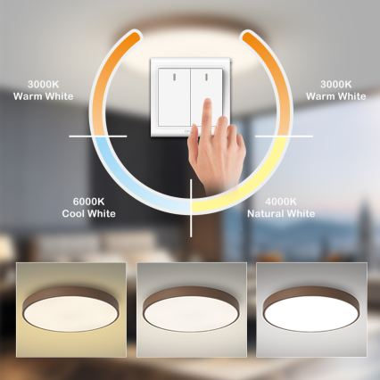Brilagi - LED stropna svjetiljka POOL LED/100W/230V 3000/4000/6000K promjer 80 cm smeđa