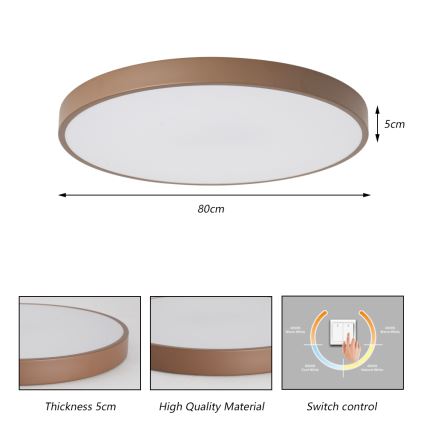 Brilagi - LED stropna svjetiljka POOL LED/100W/230V 3000/4000/6000K promjer 80 cm smeđa