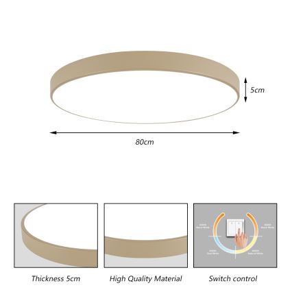 Brilagi - LED stropna svjetiljka POOL LED/100W/230V 3000/4000/6000K promjer 80 cm bež