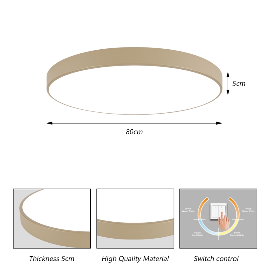 Brilagi - LED stropna svjetiljka POOL LED/100W/230V 3000/4000/6000K promjer 80 cm bež