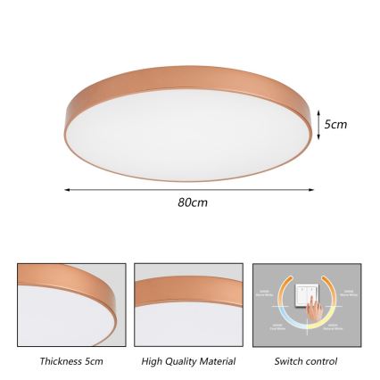 Brilagi - LED stropna svjetiljka POOL LED/100W/230V 3000/4000/6000K Ø 80 cm brončana