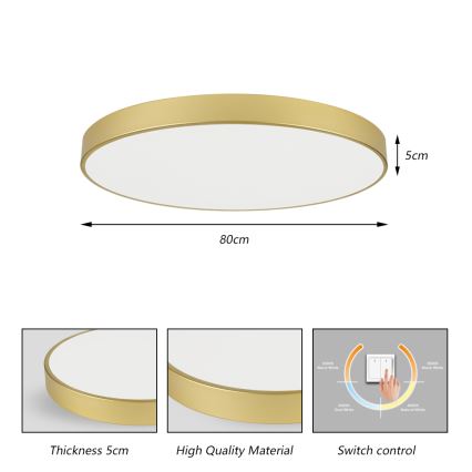 Brilagi - LED stropna svjetiljka POOL LED/100W/230V 3000/4000/6000K promjer 80 cm zlatna