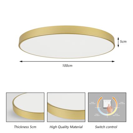 Brilagi - LED stropna svjetiljka POOL LED/128W/230V 3000/4000/6000K Ø 100 cm zlatna
