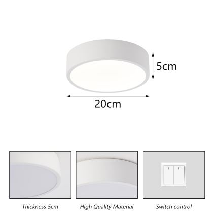 Brilagi - LED stropna svjetiljka POOL LED/18W/230V 3000/4000/6000K Ø 20 cm bijela