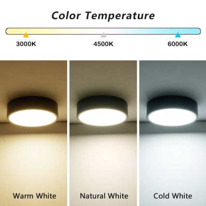 Brilagi - LED stropna svjetiljka POOL LED/18W/230V 3000/4000/6000K Ø 20 cm crna