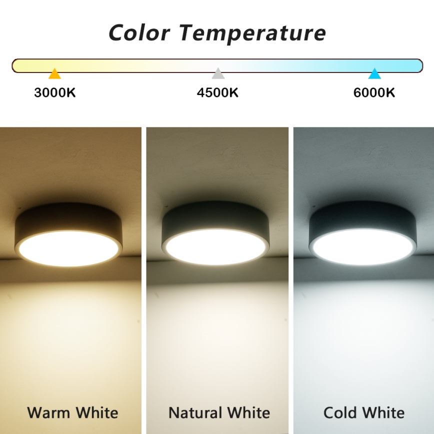 Brilagi - LED stropna svjetiljka POOL LED/18W/230V 3000/4000/6000K Ø 20 cm crna