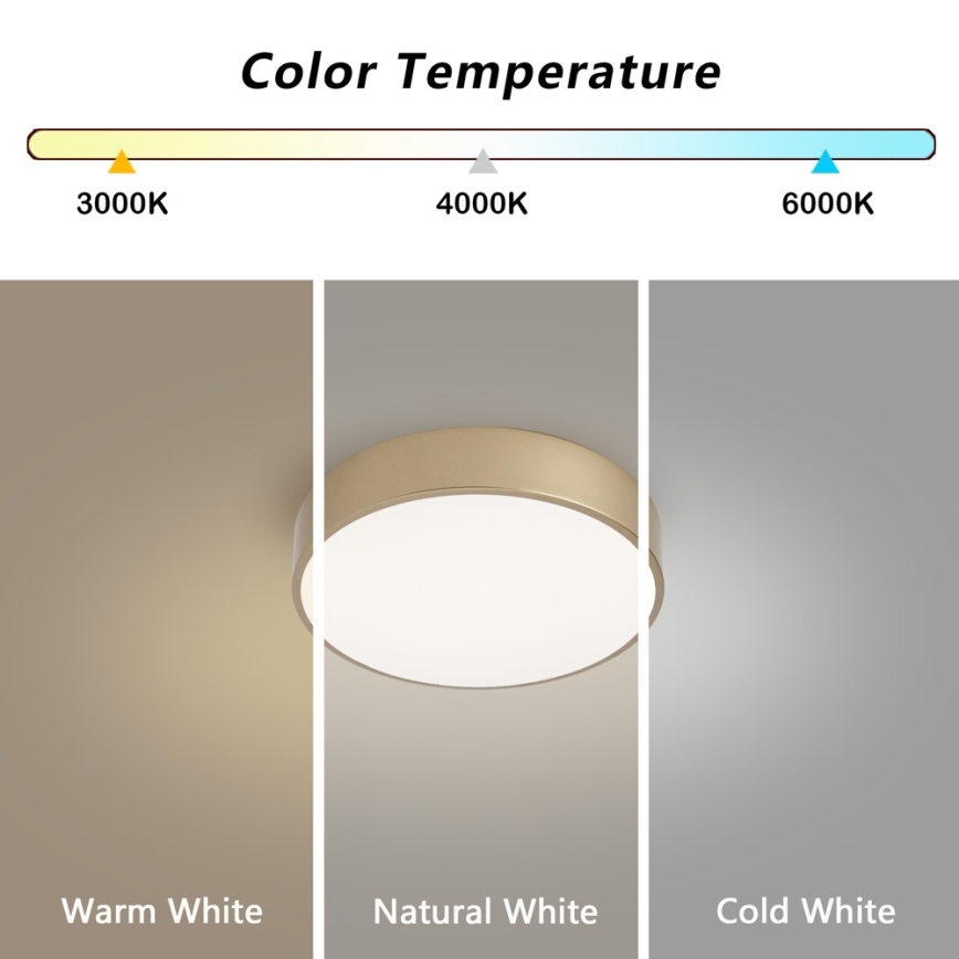 Brilagi - LED stropna svjetiljka POOL LED/24W/230V 3000/4000/6000K Ø 20 cm zlatna
