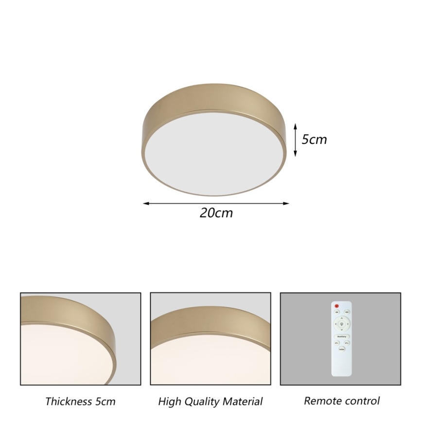 Brilagi - LED stropna svjetiljka POOL LED/24W/230V 3000/4000/6000K Ø 20 cm zlatna