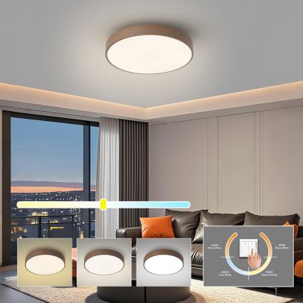 Brilagi - LED stropna svjetiljka POOL LED/36W/230V 3000/4000/6000K Ø 30 cm smeđa